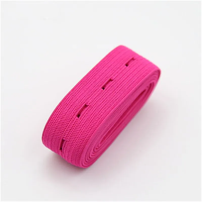 DIY Sewing Accessories 15mm 20mm 25mm 30mm Button Hole Elastic Band White Black Buttonhole Pants Waist Adjustable 1/5meter