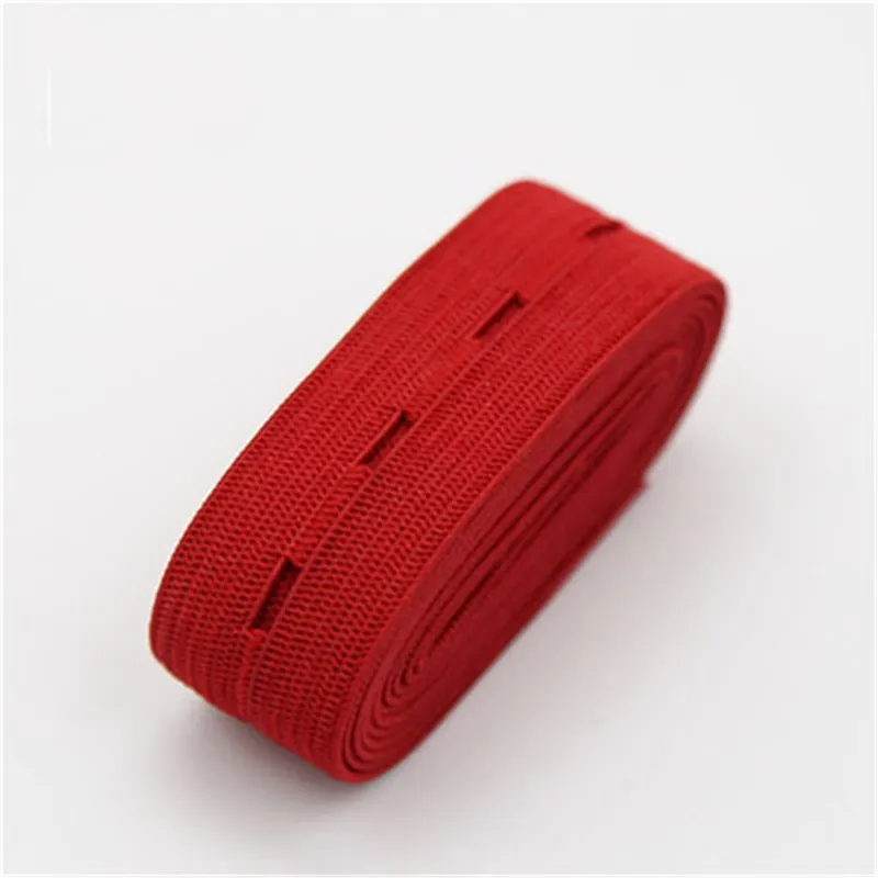DIY Sewing Accessories 15mm 20mm 25mm 30mm Button Hole Elastic Band White Black Buttonhole Pants Waist Adjustable 1/5meter