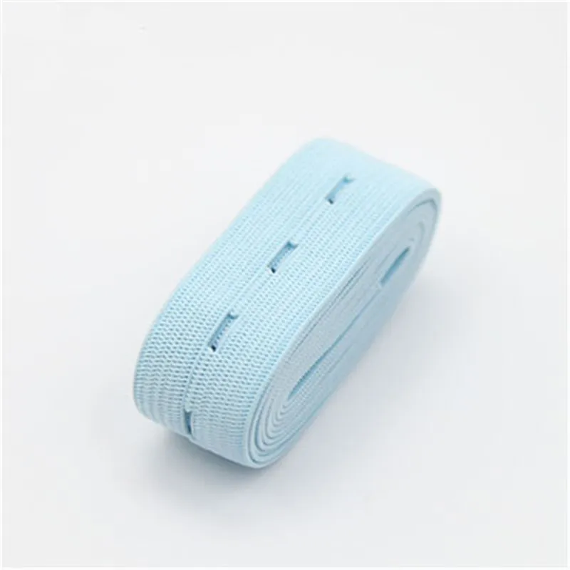 DIY Sewing Accessories 15mm 20mm 25mm 30mm Button Hole Elastic Band White Black Buttonhole Pants Waist Adjustable 1/5meter