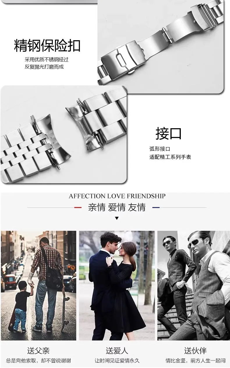 Diving Steel Metal Strap For Casio Duro Mdv107-1A MDV106-1A Watch Wristband Bracelet Watchband Replacement Parts 22mm