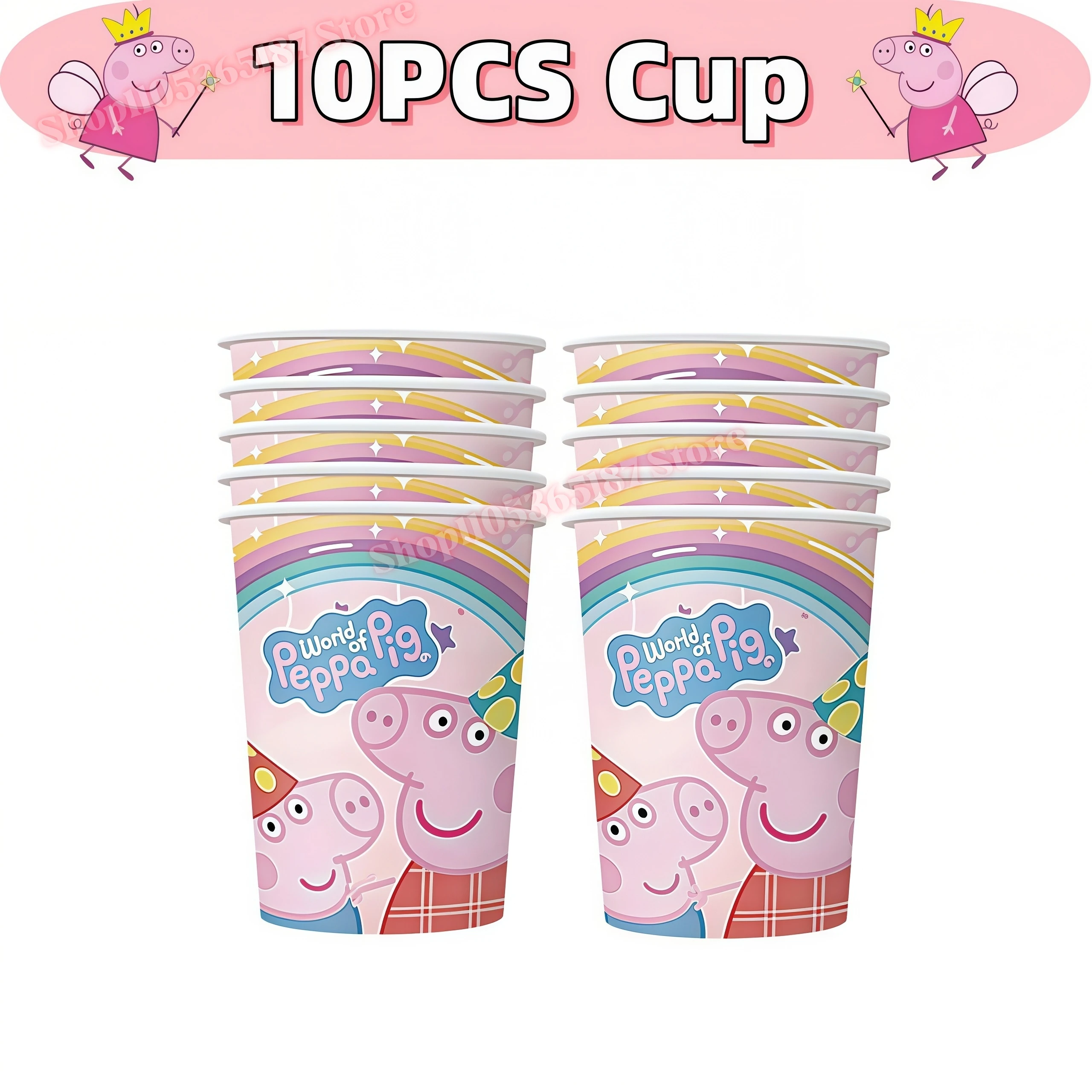 Peppaed Pig Birthday Party Decoration George Page Balloon Cup Plate Banner Girls Party Favor Gift Baby Shower Supplies Accessory