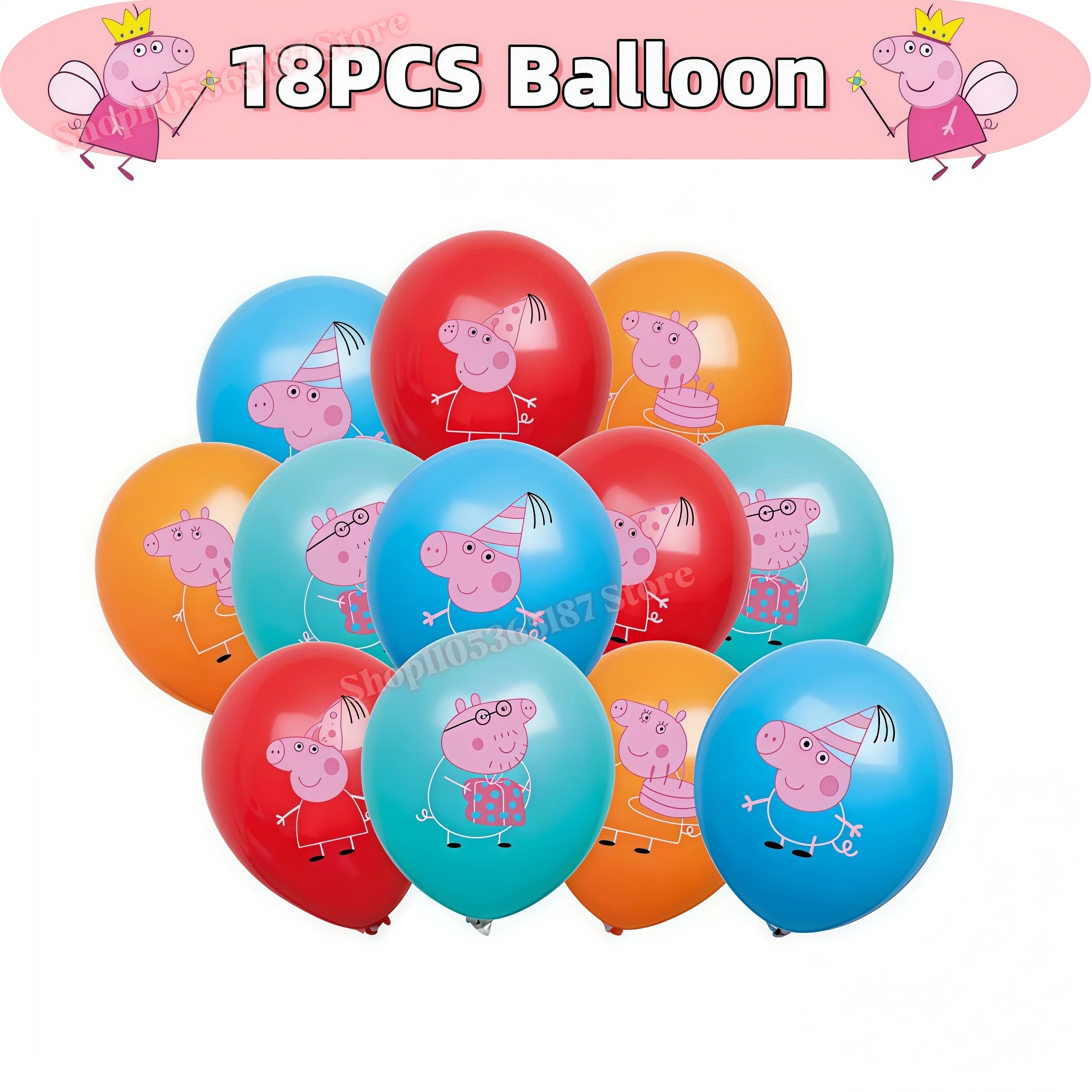 Peppaed Pig Birthday Party Decoration George Page Balloon Cup Plate Banner Girls Party Favor Gift Baby Shower Supplies Accessory