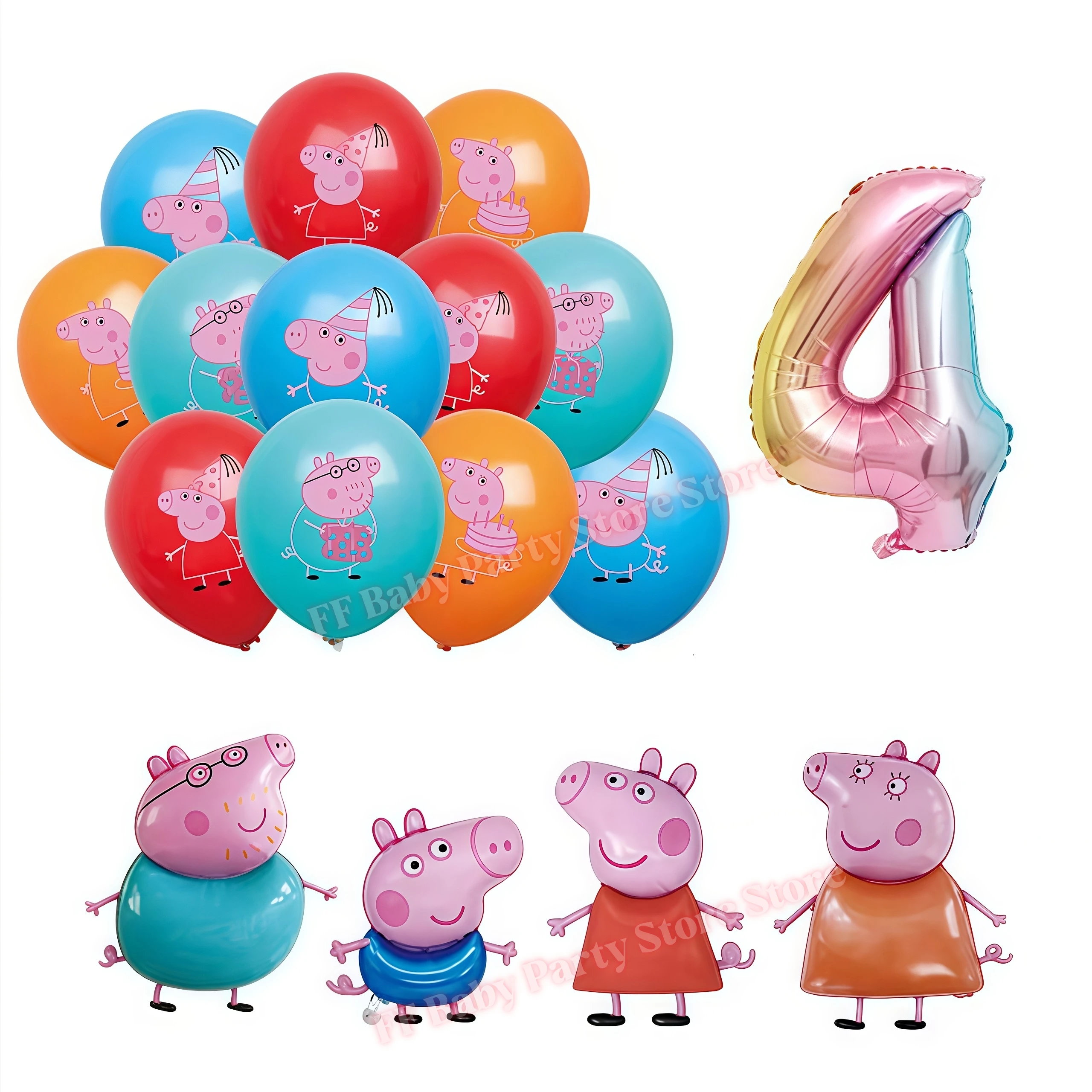 Peppaed Pig Birthday Party Decoration George Page Balloon Cup Plate Banner Girls Party Favor Gift Baby Shower Supplies Accessory