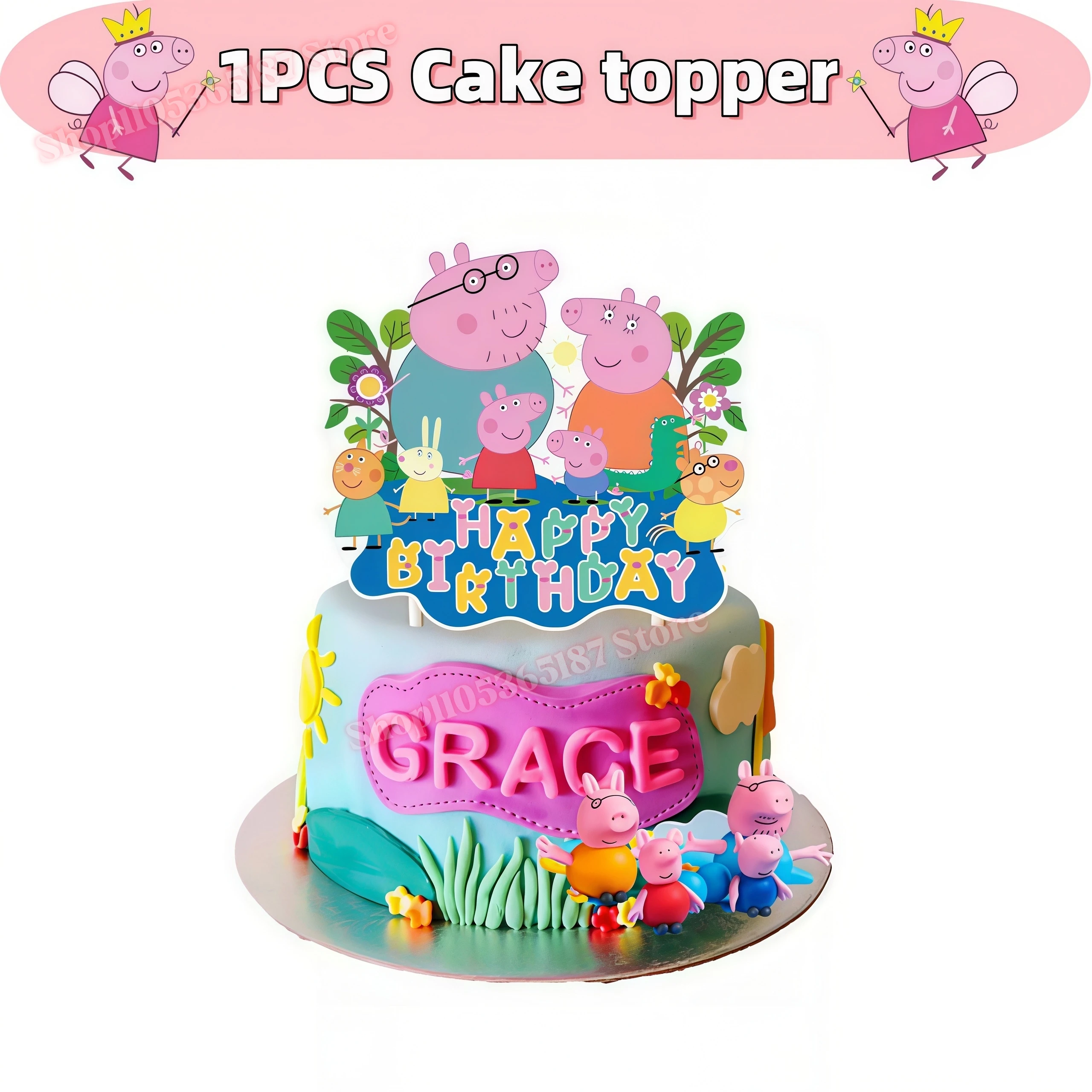 Peppaed Pig Birthday Party Decoration George Page Balloon Cup Plate Banner Girls Party Favor Gift Baby Shower Supplies Accessory