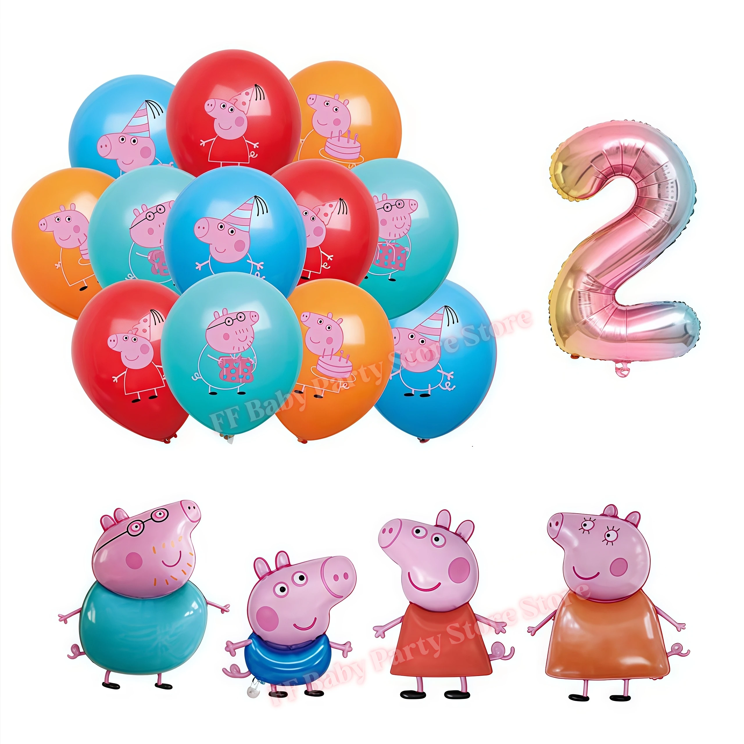 Peppaed Pig Birthday Party Decoration George Page Balloon Cup Plate Banner Girls Party Favor Gift Baby Shower Supplies Accessory