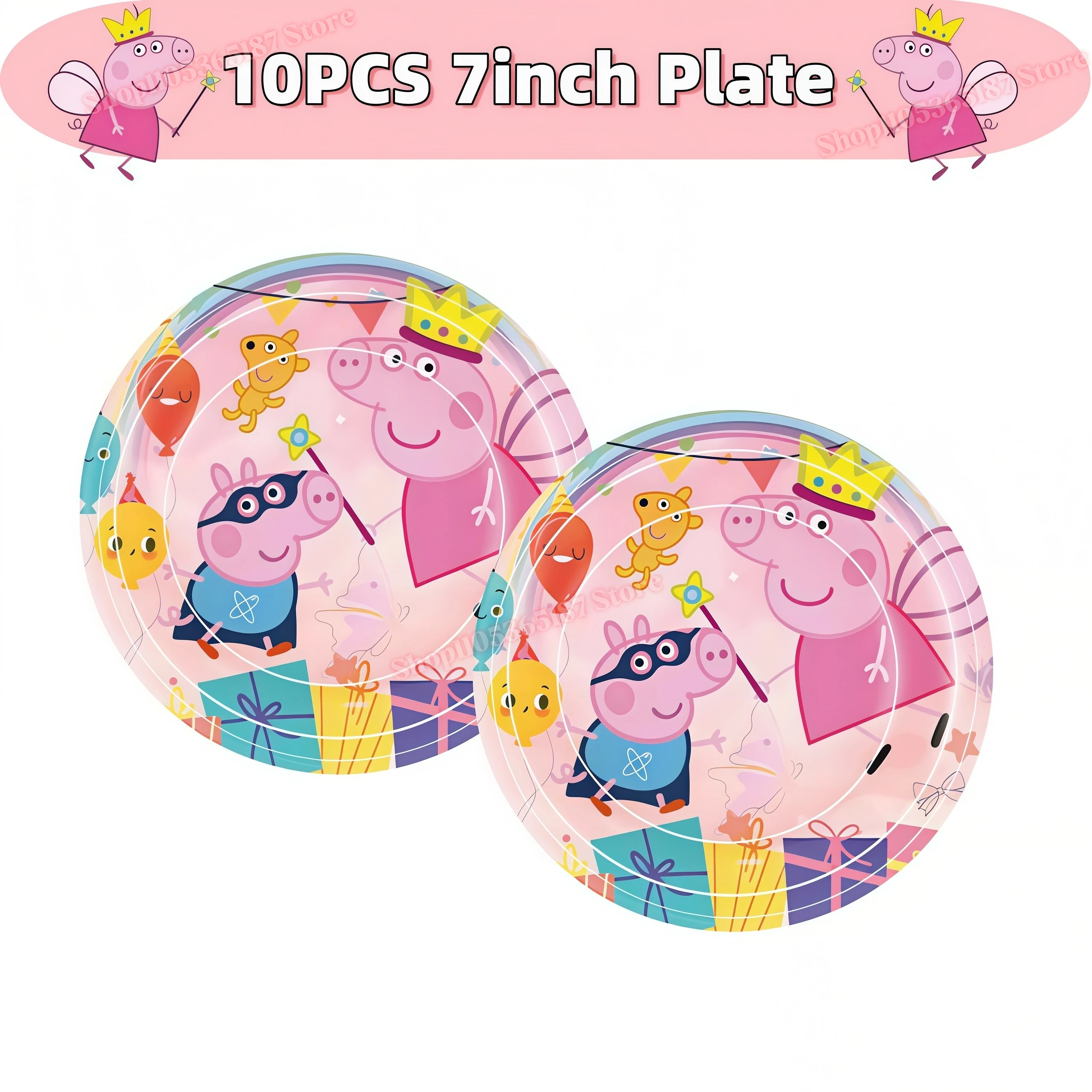 Peppaed Pig Birthday Party Decoration George Page Balloon Cup Plate Banner Girls Party Favor Gift Baby Shower Supplies Accessory