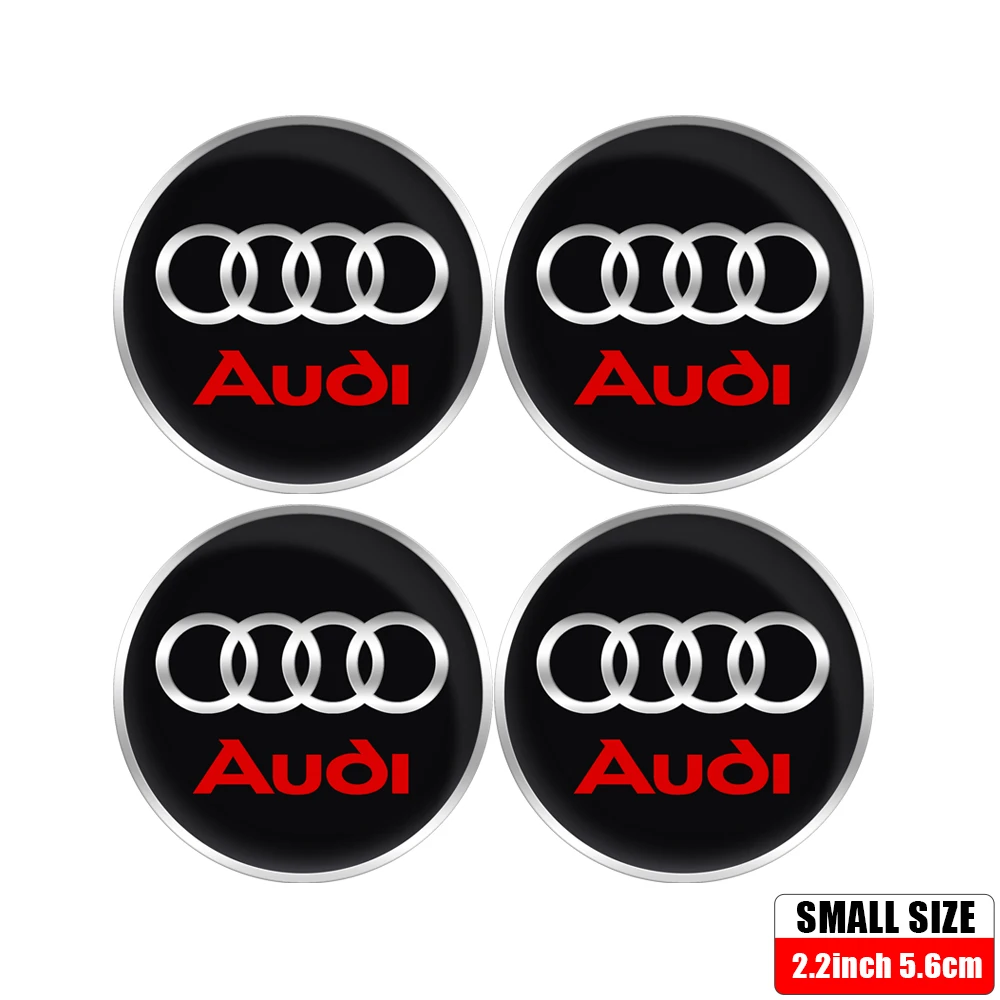 4pcs 56/65mm Car-Wheel Center Hub Stickers 60/68mm Wheel Center Hub Caps For Audi S RS A3 A4 A1 A2 Auto Decoration Accessories