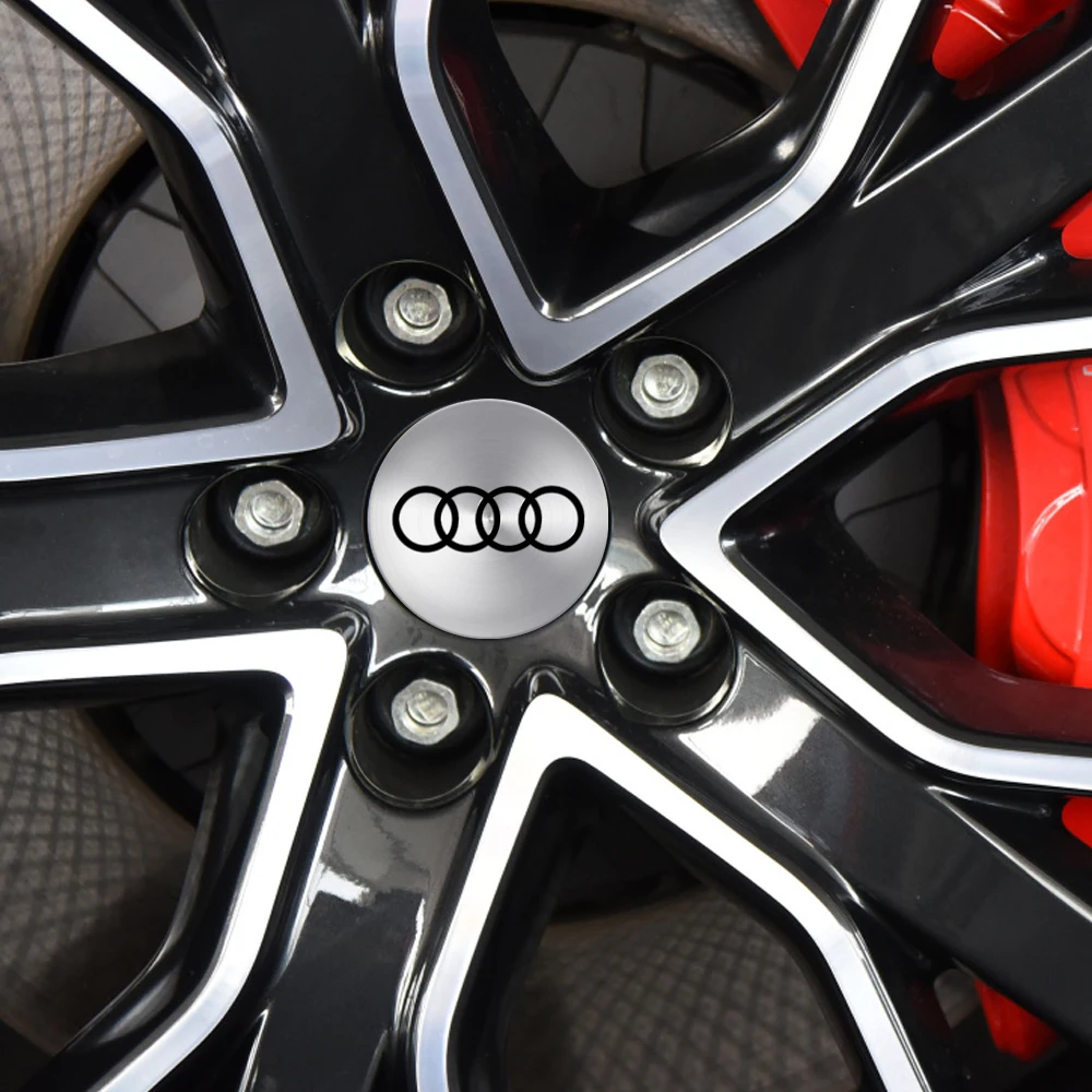4pcs 56/65mm Car-Wheel Center Hub Stickers 60/68mm Wheel Center Hub Caps For Audi S RS A3 A4 A1 A2 Auto Decoration Accessories