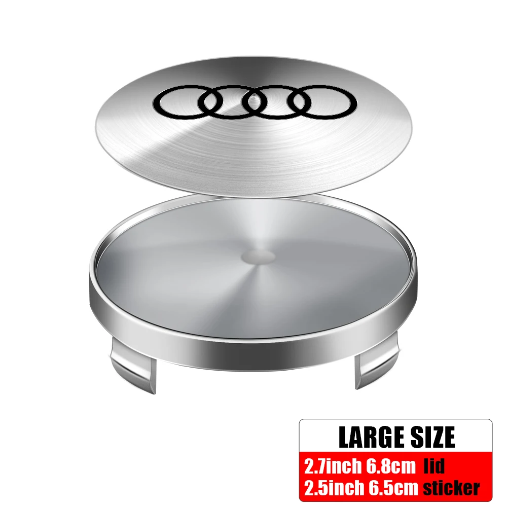 4pcs 56/65mm Car-Wheel Center Hub Stickers 60/68mm Wheel Center Hub Caps For Audi S RS A3 A4 A1 A2 Auto Decoration Accessories