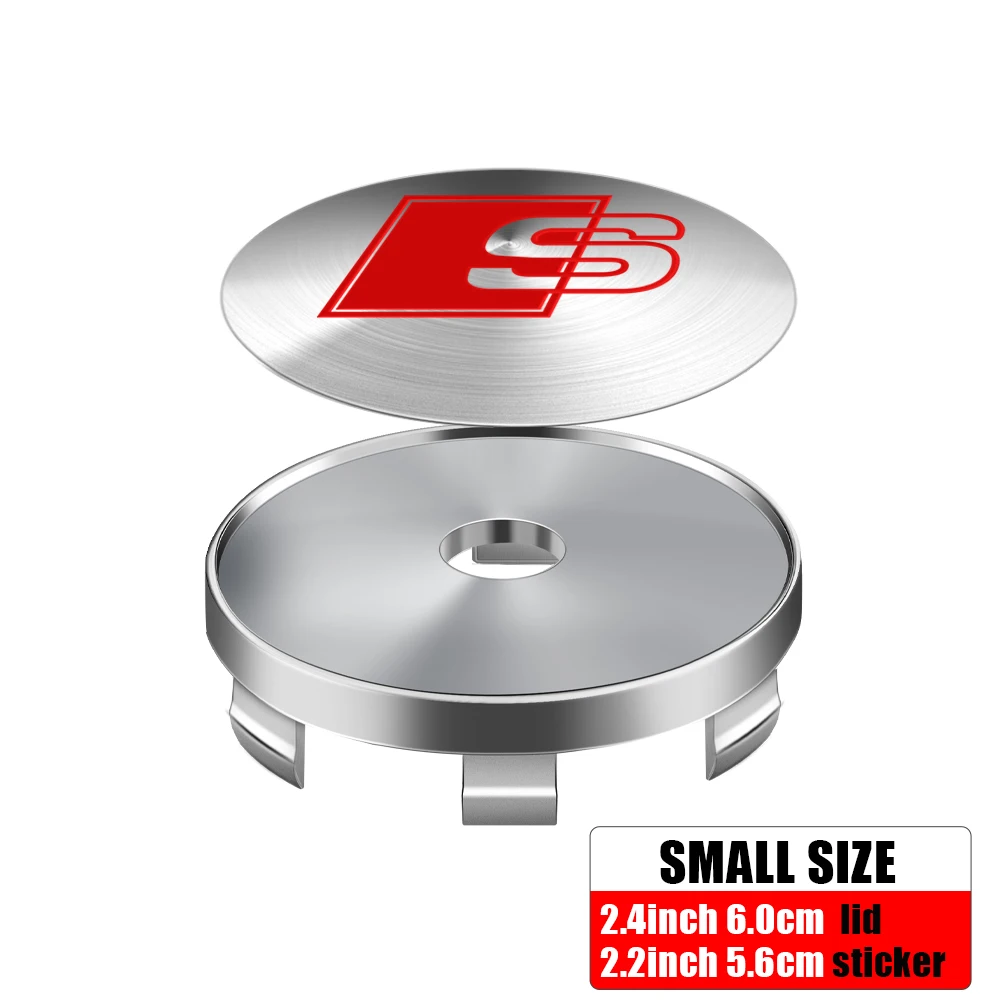 4pcs 56/65mm Car-Wheel Center Hub Stickers 60/68mm Wheel Center Hub Caps For Audi S RS A3 A4 A1 A2 Auto Decoration Accessories