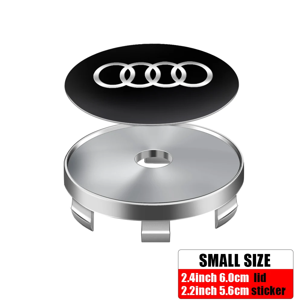 4pcs 56/65mm Car-Wheel Center Hub Stickers 60/68mm Wheel Center Hub Caps For Audi S RS A3 A4 A1 A2 Auto Decoration Accessories