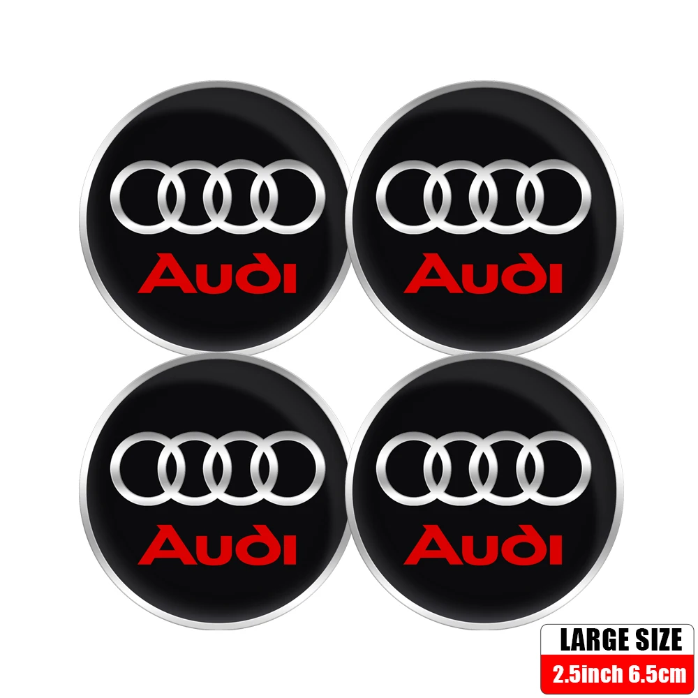 4pcs 56/65mm Car-Wheel Center Hub Stickers 60/68mm Wheel Center Hub Caps For Audi S RS A3 A4 A1 A2 Auto Decoration Accessories