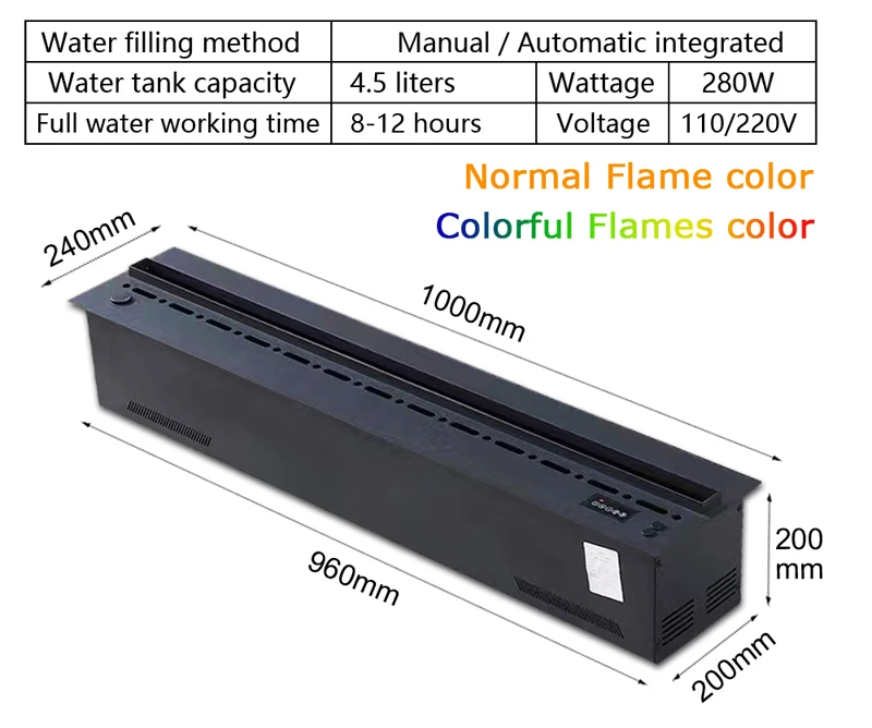 3D Water Electric Fireplace Remote Control APP Mist Fireplace Embedded Realistic Mist Flame Interior Decoration Steam Fireplace