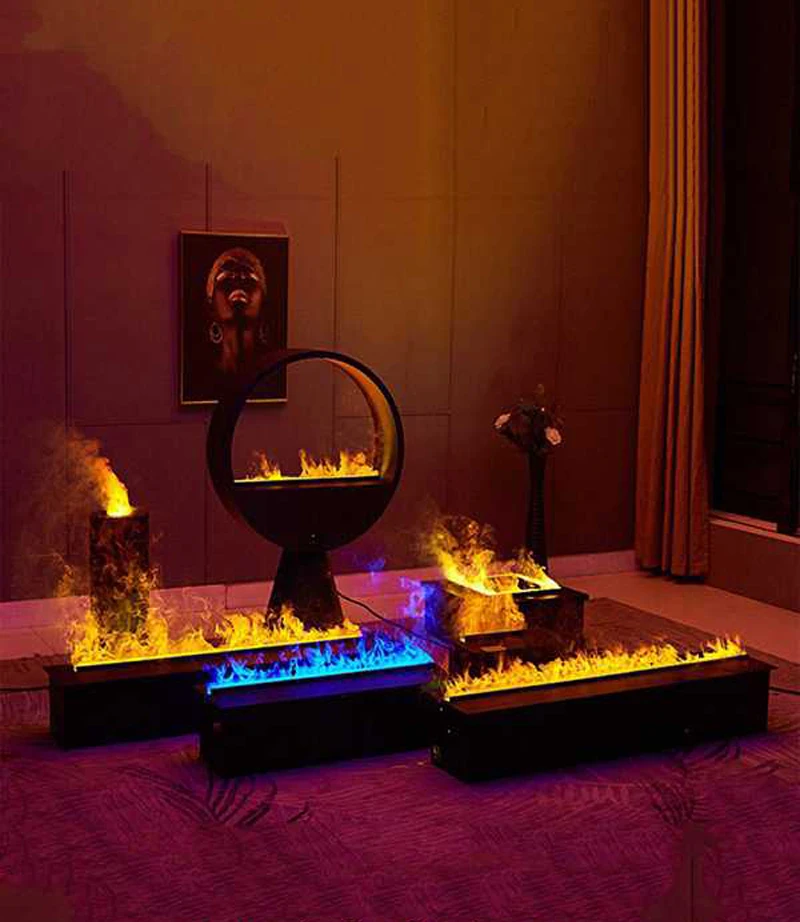 3D Water Electric Fireplace Remote Control APP Mist Fireplace Embedded Realistic Mist Flame Interior Decoration Steam Fireplace