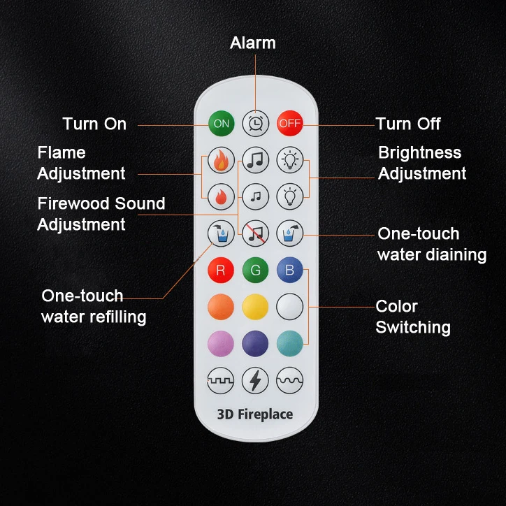 3D Water Electric Fireplace Remote Control APP Mist Fireplace Embedded Realistic Mist Flame Interior Decoration Steam Fireplace