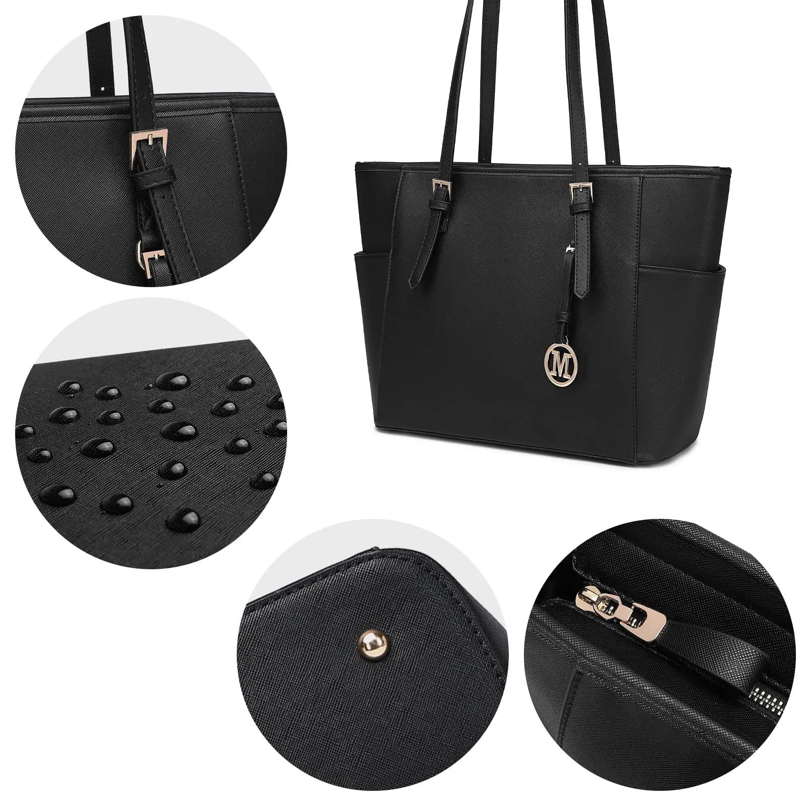 Miss Lulu Women's Large Tote Bag - Adjustable Strap Shoulder Bag for Office, School & Everyday Use