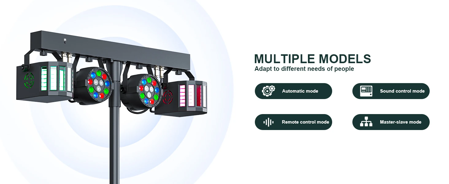 LeLeght 60W Combination Bracket Lights 3/6/15CH Suitable for Churches Concerts Weddings Birthday Parties KTV With Carry Bag