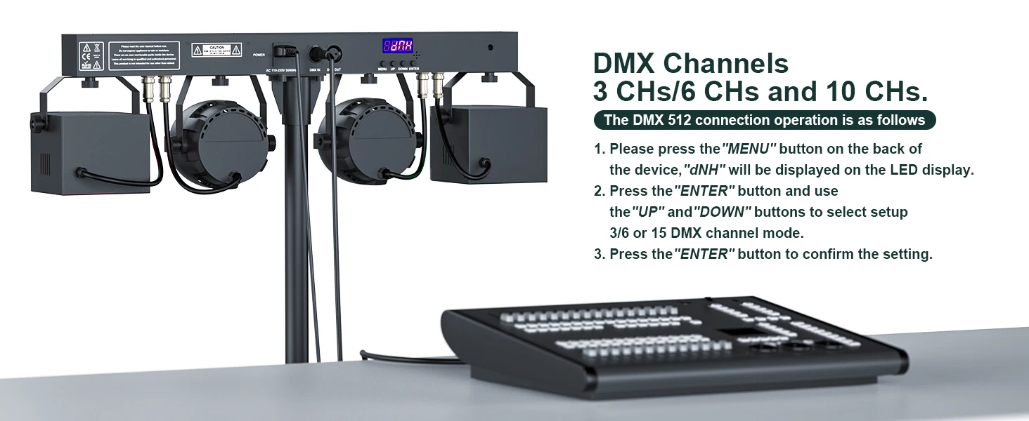 LeLeght 60W Combination Bracket Lights 3/6/15CH Suitable for Churches Concerts Weddings Birthday Parties KTV With Carry Bag