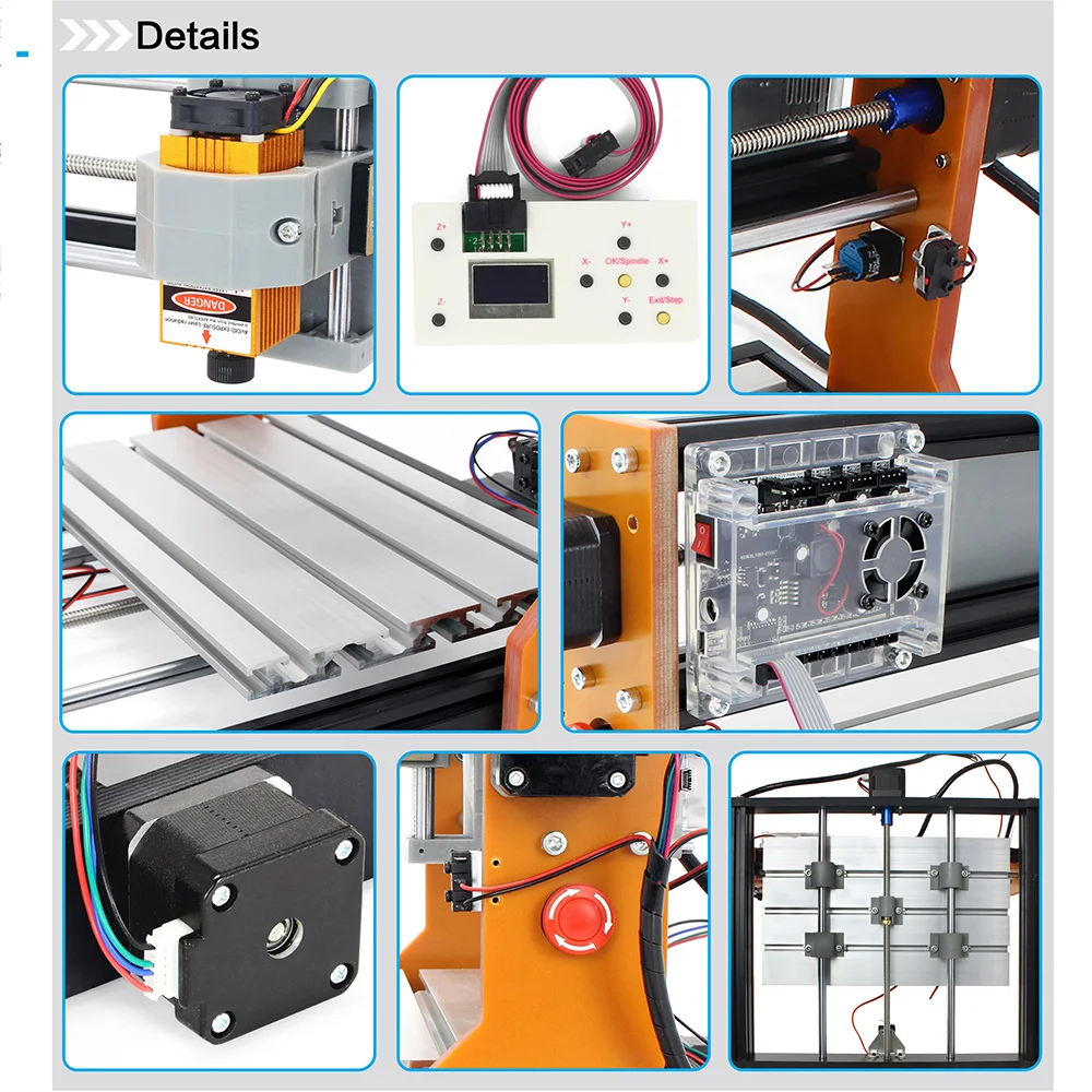 【EU】RATTM 3018 Pro Orange 3-Axis CNC GRBL Control Laser Engraving Cutter with Emergency Stop Switch