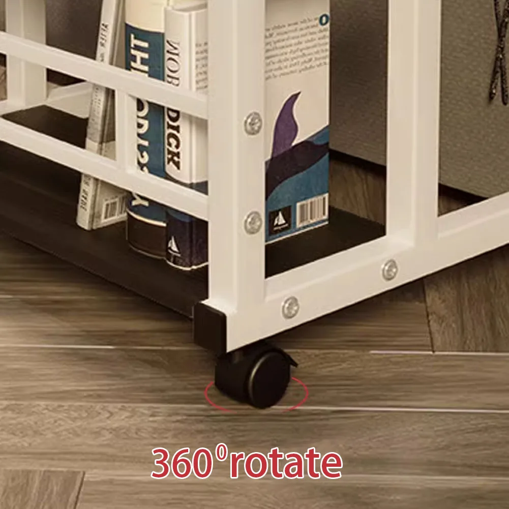 【Lifeideas】Double-Layer Office Desk Movable Bedside Computer Lazy Table with Storage Shelf Laptop White Bedroom Desk Lift Tabl