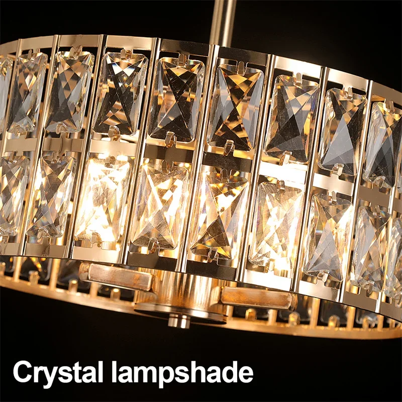 Modern Pendant Light Led Crystal Chandelier Kitchen Island Hanging Ceiling Lamp Living Bedroom Retro Luxury Plafon Home Decorate