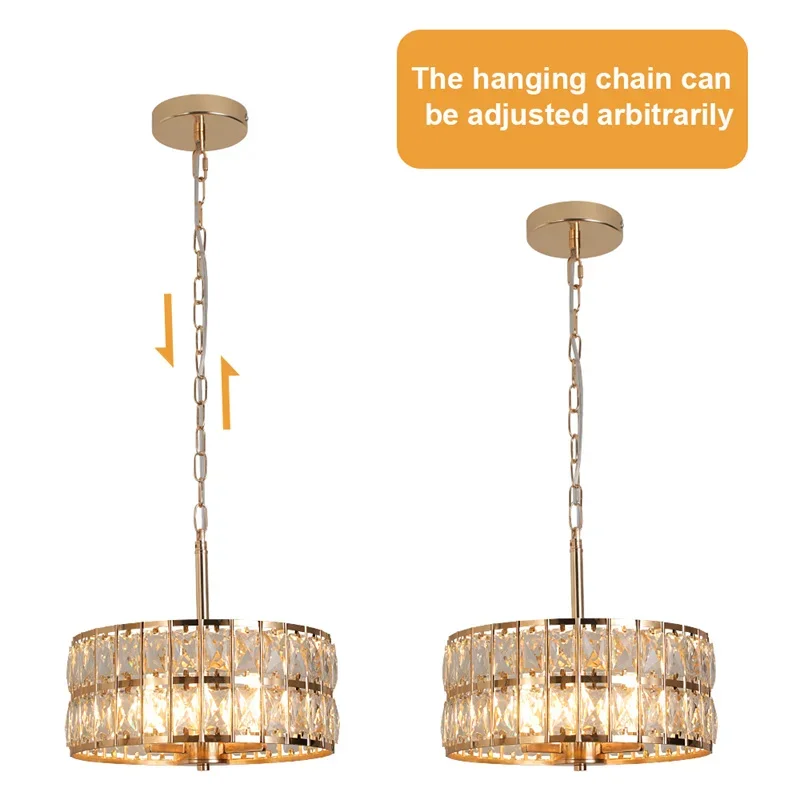 Modern Pendant Light Led Crystal Chandelier Kitchen Island Hanging Ceiling Lamp Living Bedroom Retro Luxury Plafon Home Decorate