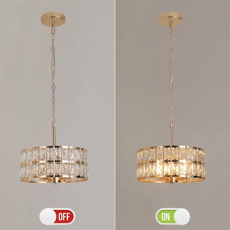Modern Pendant Light Led Crystal Chandelier Kitchen Island Hanging Ceiling Lamp Living Bedroom Retro Luxury Plafon Home Decorate