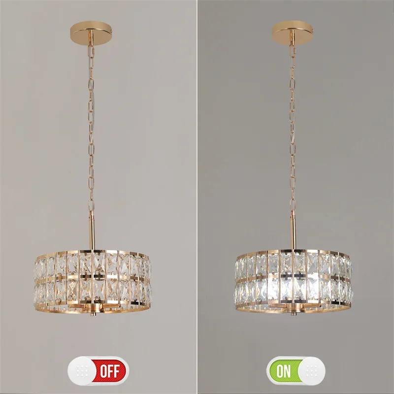 Modern Pendant Light Led Crystal Chandelier Kitchen Island Hanging Ceiling Lamp Living Bedroom Retro Luxury Plafon Home Decorate