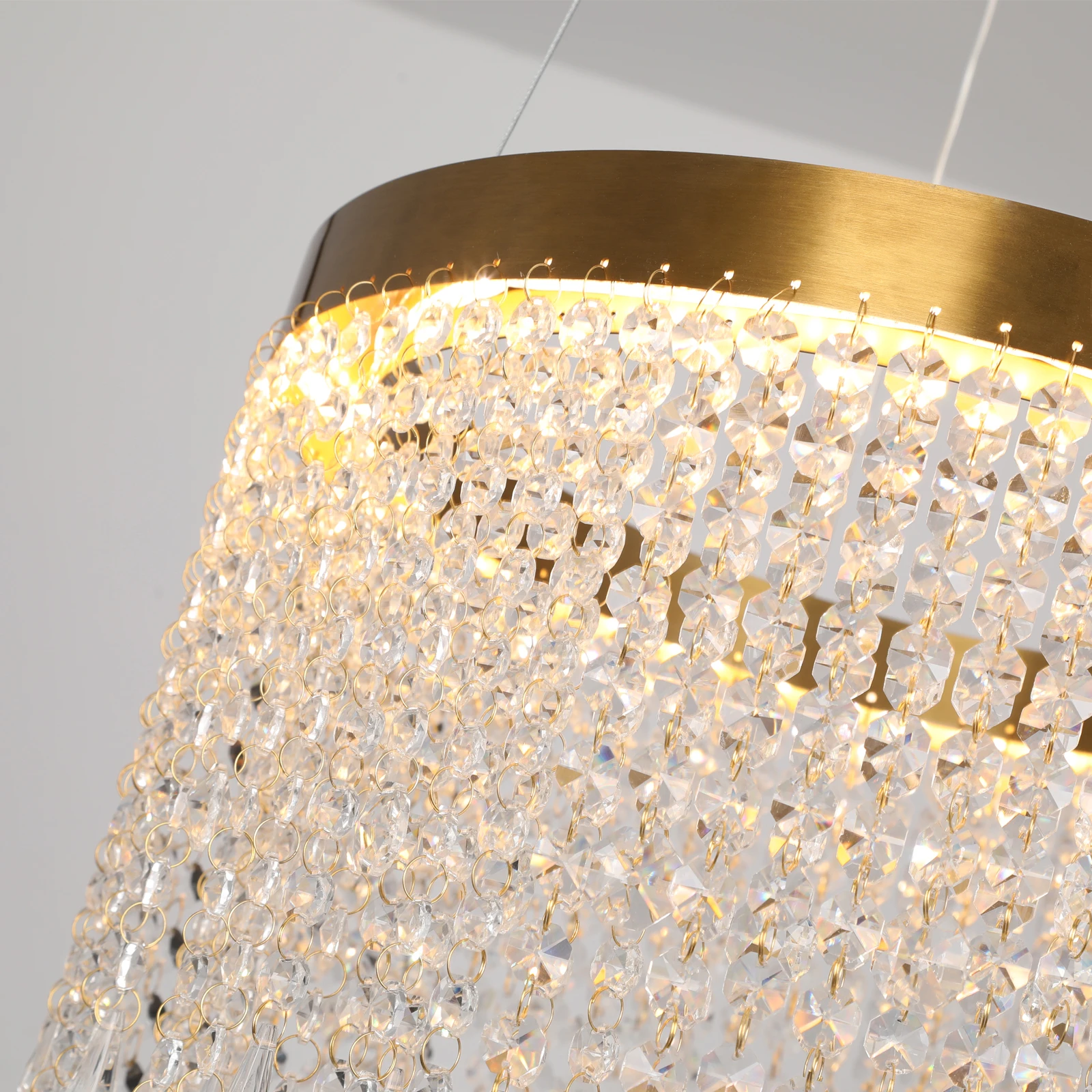Modern Pendant Light Led Crystal Chandelier Kitchen Island Hanging Ceiling Lamp Living Bedroom Retro Luxury Plafon Home Decorate