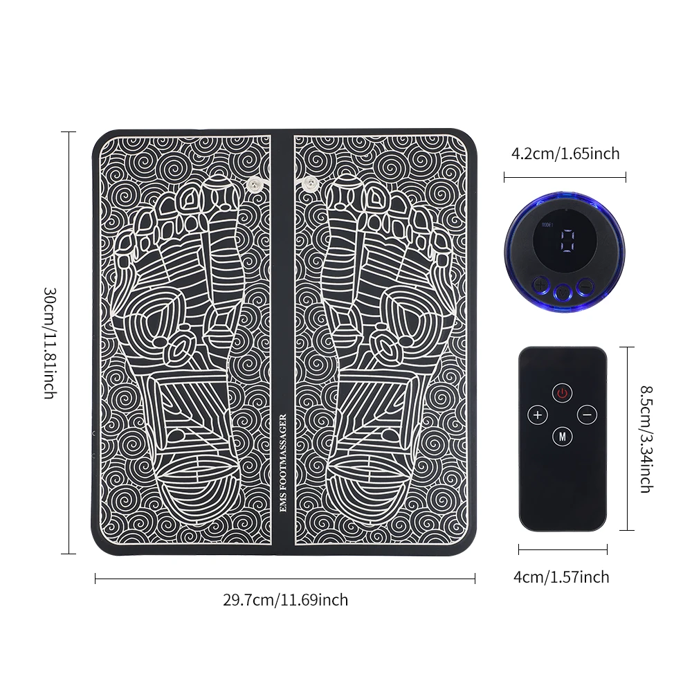 Rechargeable Electric Foot Massager Pad Electrostimulator Massage Mat EMS Muscle Massager Relax Feet Massage Fitness Masajeador