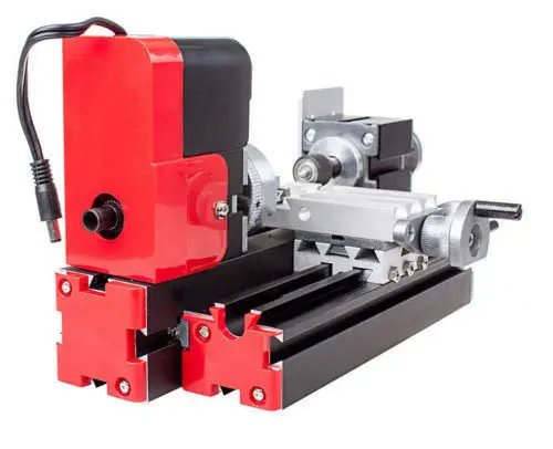Mini Wood Lathe 12V DC 2A 24W Multi-purpose 20000rpm Metal Rotating Lathe Machine Woodworking Tool DIY Tool