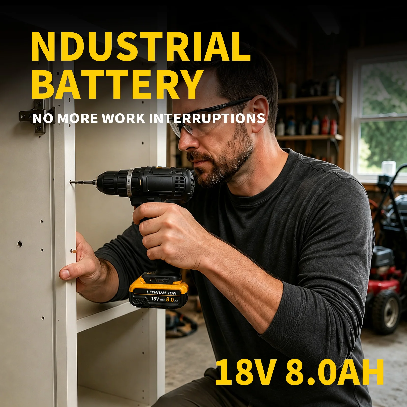 2Pack 8.0Ah Compatible with Dewalt Pin DCB184 18V XR Slide Li-Ion Battery DCB182 DCB183 DCB180 DCB200 Lithium-Ion Power Tool Max