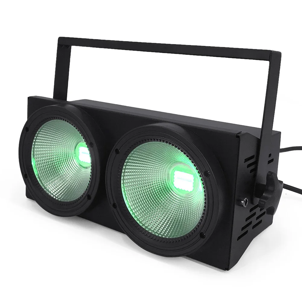 COB 2x100W RGBWA+UV 6in1 Blinder Strobe  Stage Light Audience Blinder For DJ Disco Wedding Party Lighting
