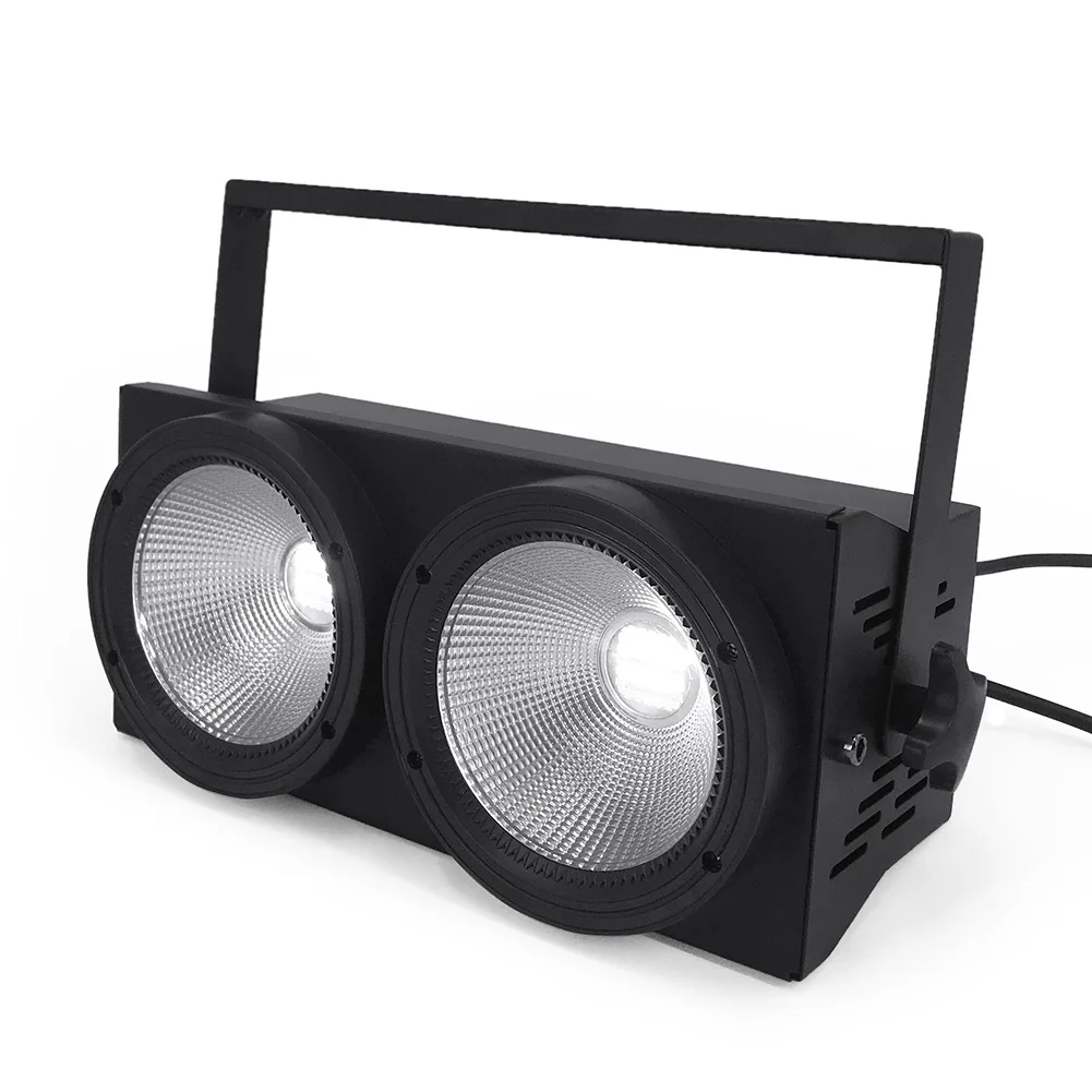 COB 2x100W RGBWA+UV 6in1 Blinder Strobe  Stage Light Audience Blinder For DJ Disco Wedding Party Lighting