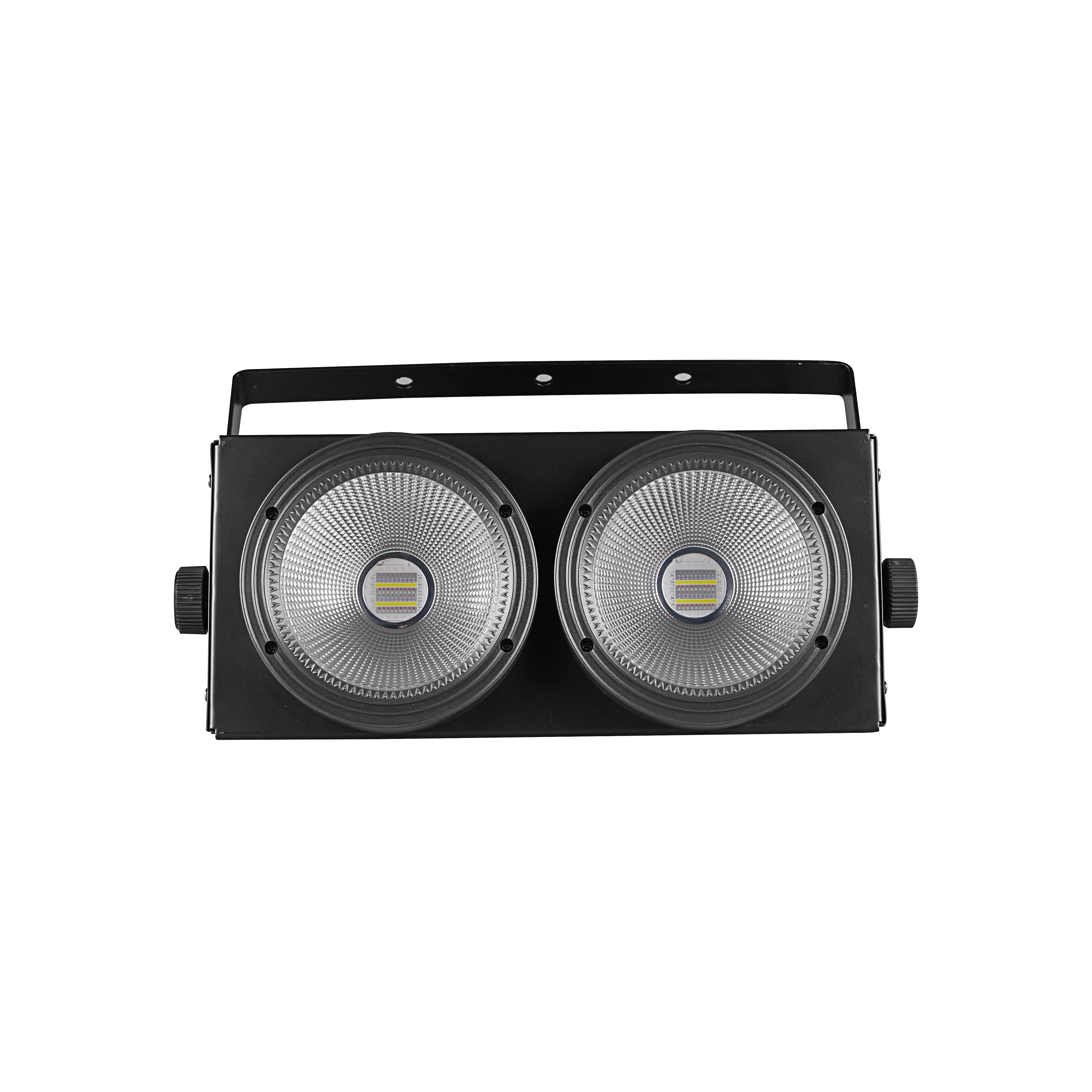 COB 2x100W RGBWA+UV 6in1 Blinder Strobe  Stage Light Audience Blinder For DJ Disco Wedding Party Lighting