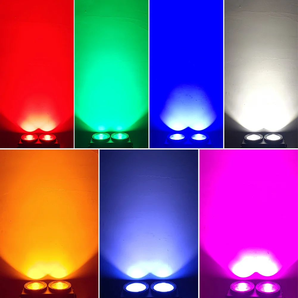 COB 2x100W RGBWA+UV 6in1 Blinder Strobe  Stage Light Audience Blinder For DJ Disco Wedding Party Lighting