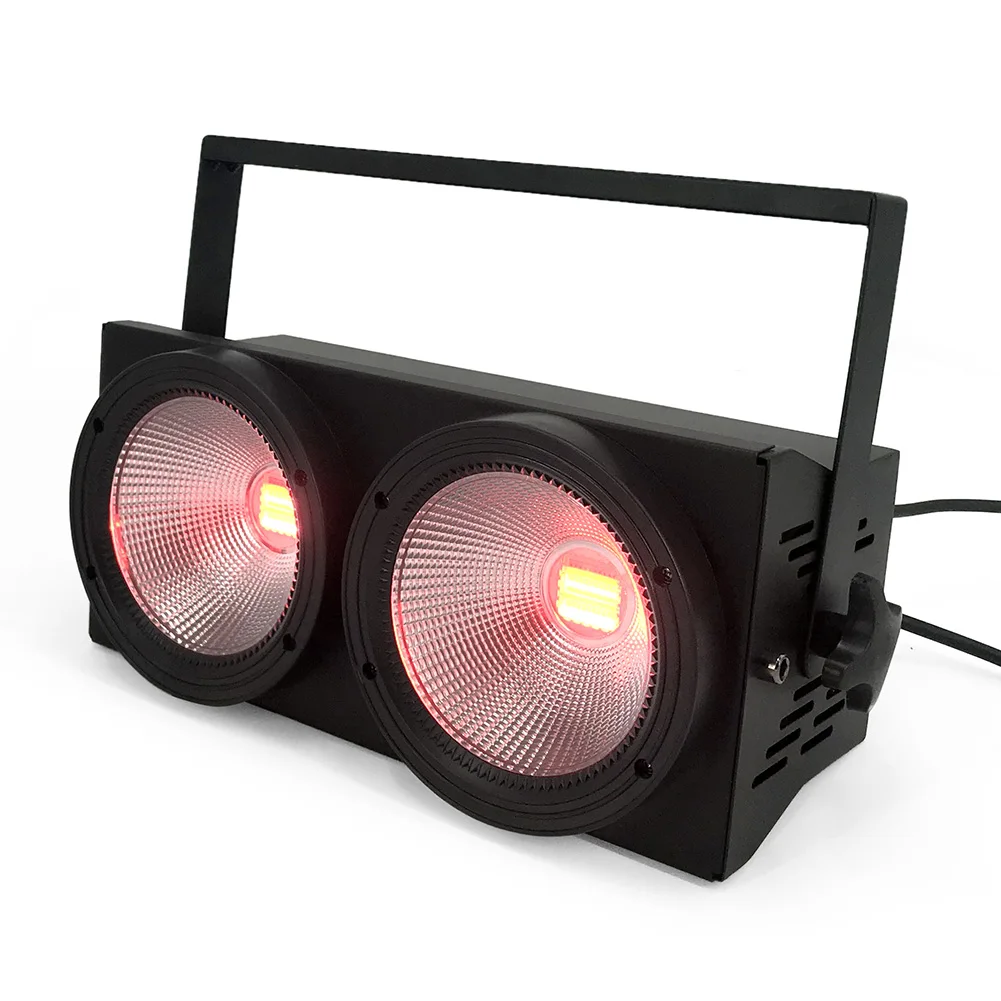COB 2x100W RGBWA+UV 6in1 Blinder Strobe  Stage Light Audience Blinder For DJ Disco Wedding Party Lighting