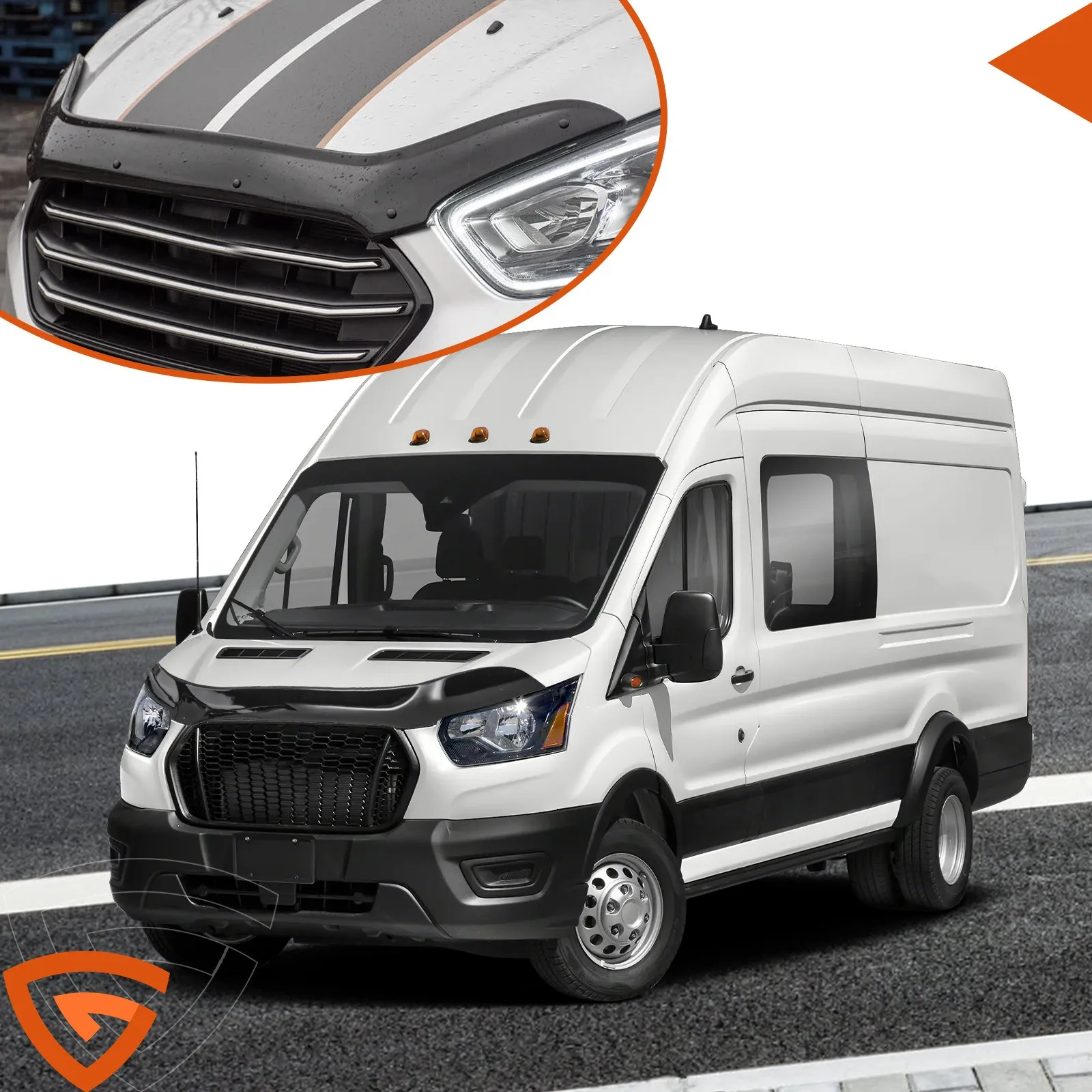 FOR FORD TRANSIT MK8 2014-2020 BONNET PROTECTOR WIND STONE DEFLECTOR BRA GUARD