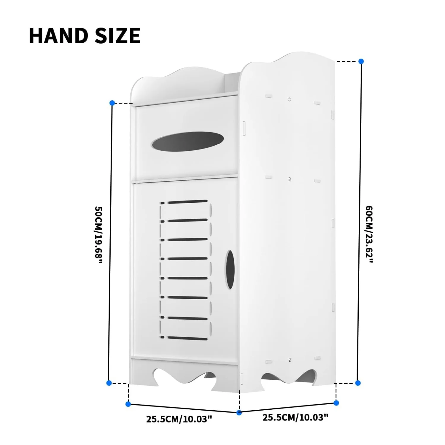 White Waterproof Bathroom Storage Cabinet with Door & Shelves,Free Standing Floor Cabinet for Bathroom, Kitchen, Laundry Room