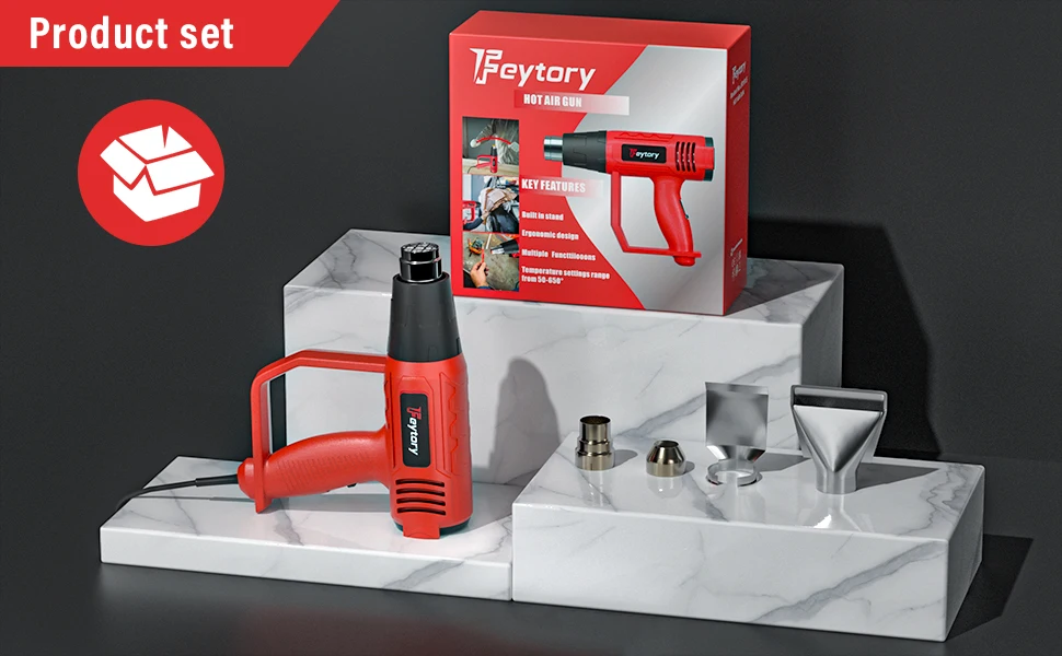 2000W Heat Gun Various Temperature Control 140℉ to 1112℉ Heavy Duty Heat Gun with 4 Nozzles Welding Heat Gun,DIY Project