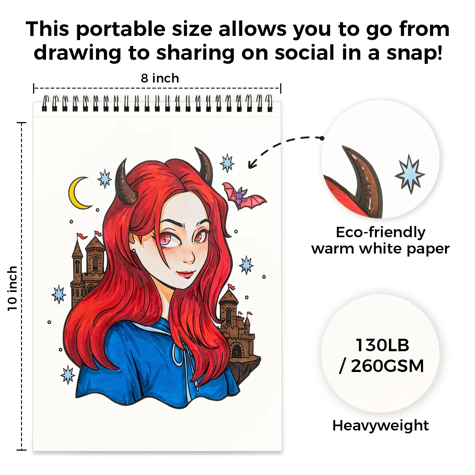 Ohuhu Anti-Stress Colouring Book Double-Sided Bleed-Resistant Paper Mindfulness Designs for Relaxation Spiral Bound Art Therapy