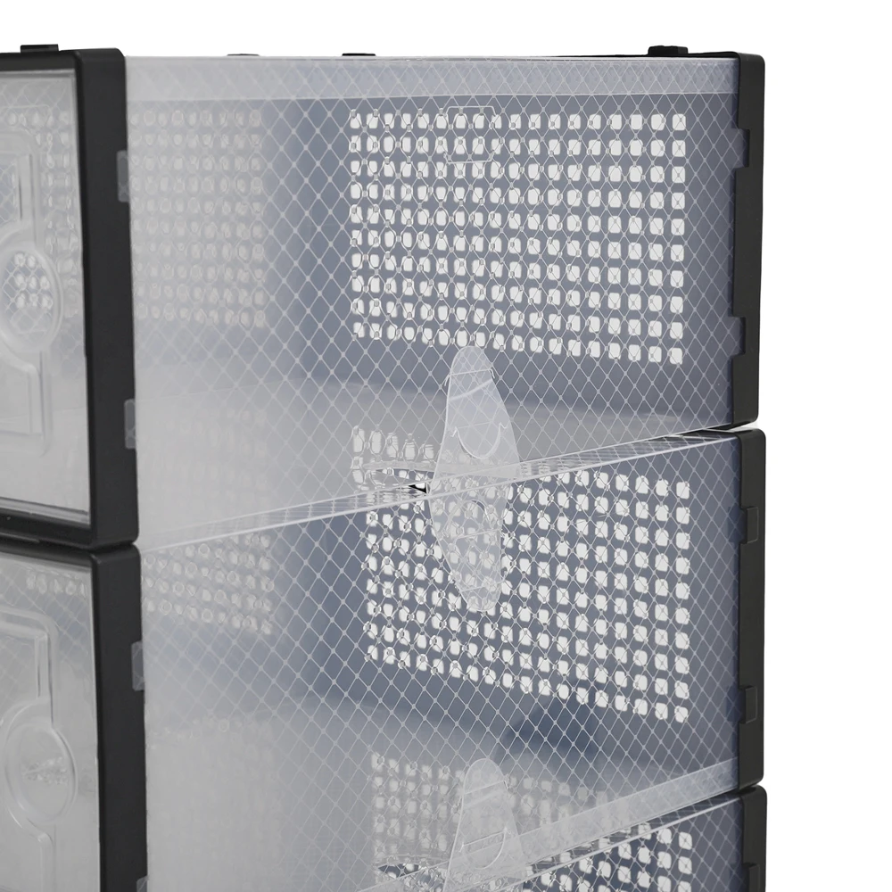 12x stackable transparent shoe box storage box multi-layer assembly storage rack shoe cabinet