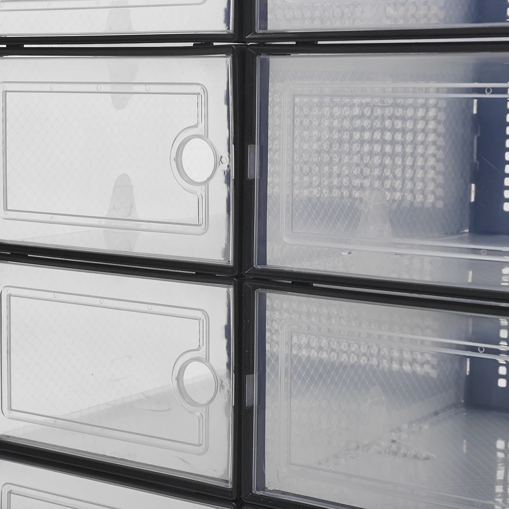 12x stackable transparent shoe box storage box multi-layer assembly storage rack shoe cabinet