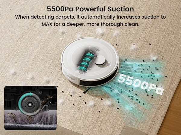 LEFANT M2 Robot Vacuum Cleaner, Laser Navigation dToF, 6000Pa, Anti-Tangle, Selected Area Cleaning, Ideal for Pet Hair, Carpets