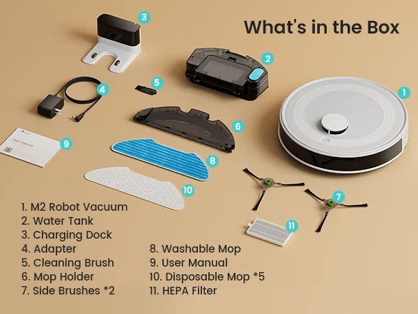 LEFANT M2 Robot Vacuum Cleaner, Laser Navigation dToF, 6000Pa, Anti-Tangle, Selected Area Cleaning, Ideal for Pet Hair, Carpets
