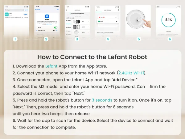 LEFANT M2 Robot Vacuum Cleaner, Laser Navigation dToF, 6000Pa, Anti-Tangle, Selected Area Cleaning, Ideal for Pet Hair, Carpets