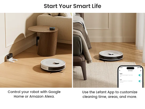 LEFANT M2 Robot Vacuum Cleaner, Laser Navigation dToF, 6000Pa, Anti-Tangle, Selected Area Cleaning, Ideal for Pet Hair, Carpets