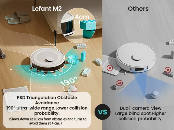 LEFANT M2 Robot Vacuum Cleaner, Laser Navigation dToF, 6000Pa, Anti-Tangle, Selected Area Cleaning, Ideal for Pet Hair, Carpets