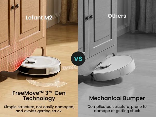 LEFANT M2 Robot Vacuum Cleaner, Laser Navigation dToF, 6000Pa, Anti-Tangle, Selected Area Cleaning, Ideal for Pet Hair, Carpets