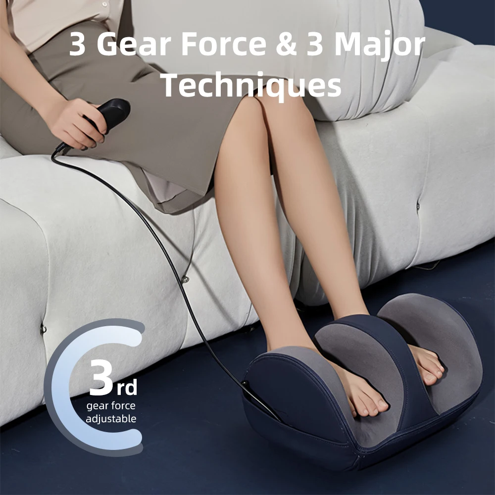 Electric Leg Massager Heating Therapy Hot Compress Shiatsu Kneading Roller Muscle Relaxation Pain Relief Foot Spa Machine